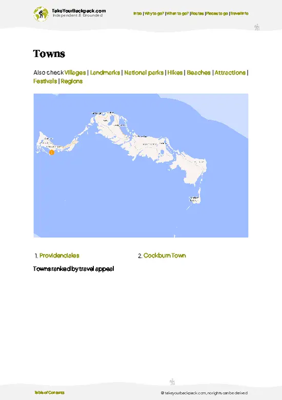 example page 6 from our offline Travel Guide for Turks and Caicos Islands